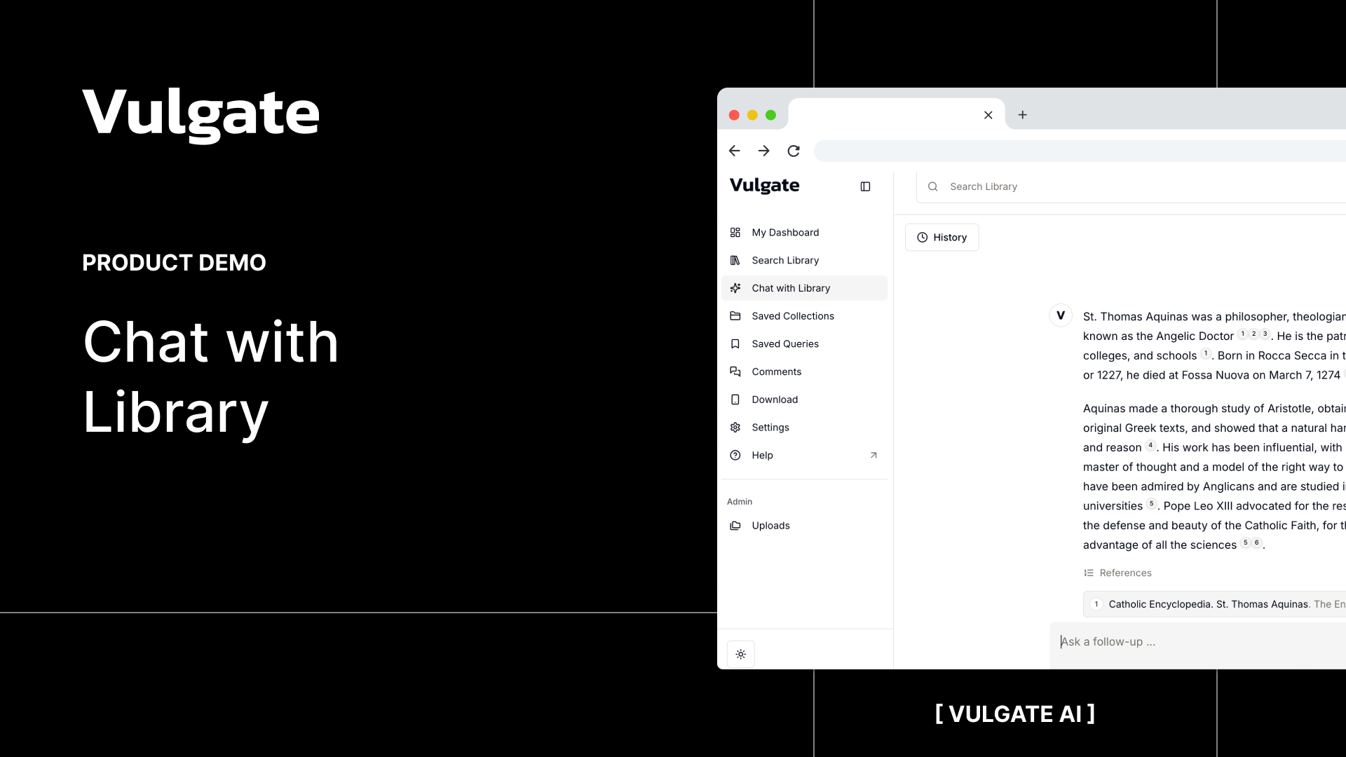 Chat with Library: Vulgate AI Tutorial